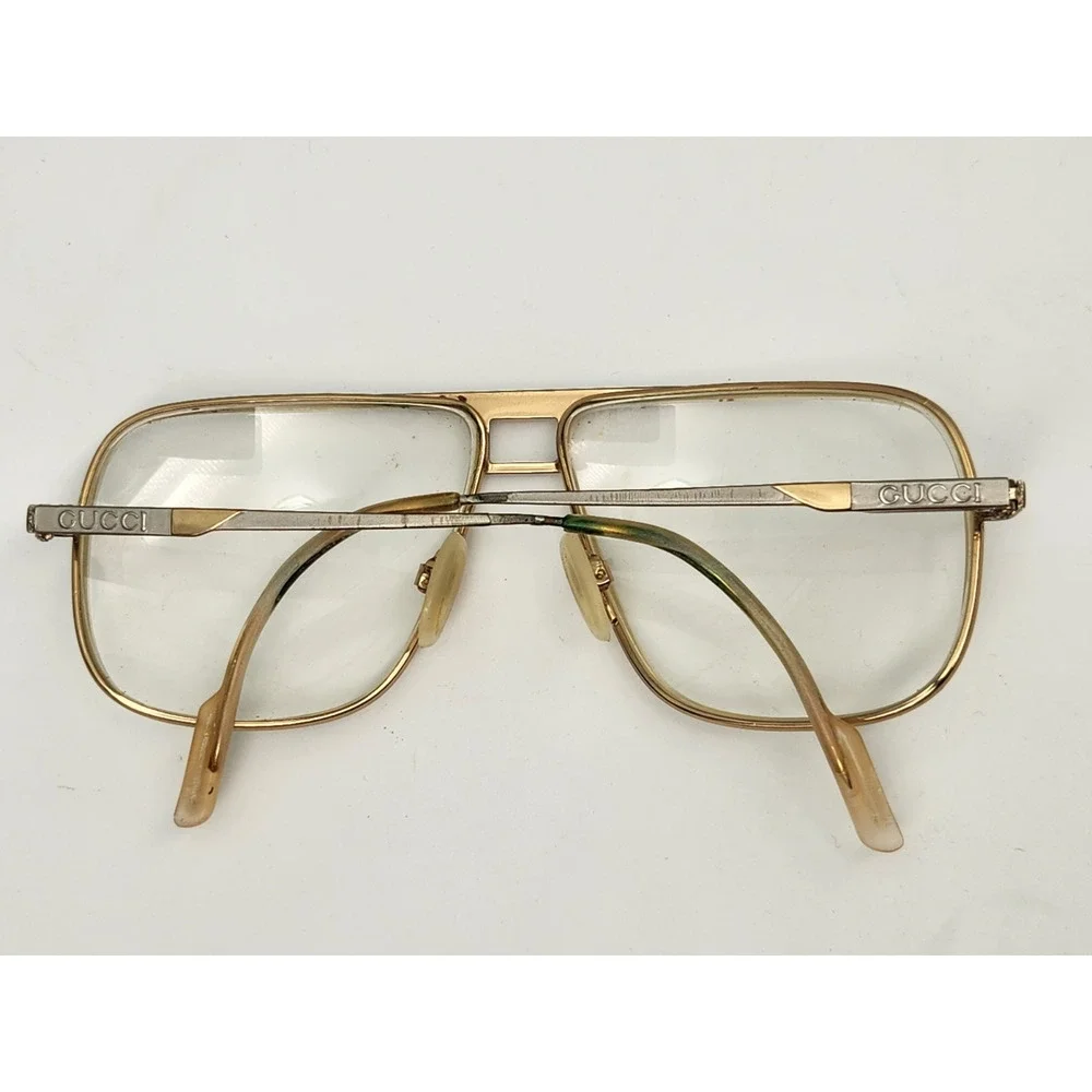 Vintage Gucci Aviator Eyeglasses Gold Frames Mens